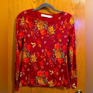 Feminine Simons Floral Lace Top